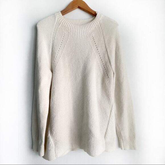 Loft Crewneck cream sweater wool alpaca blend super soft - Picture 1 of 7